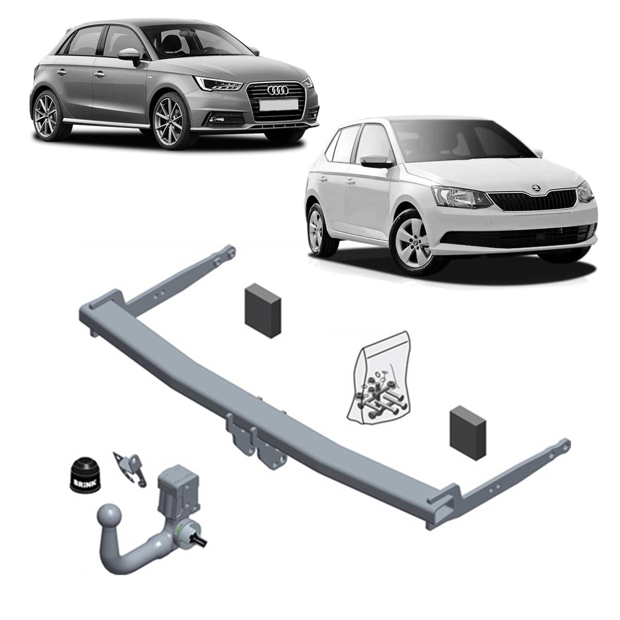 Brink Towbar for Audi A1 (05/2010 - 04/2015), Audi A1 (11/2011 - 10/2018), Skoda Fabia (03/2010 - 12/2014), Skoda Fabia (08/2014 - 08/2018), Skoda
