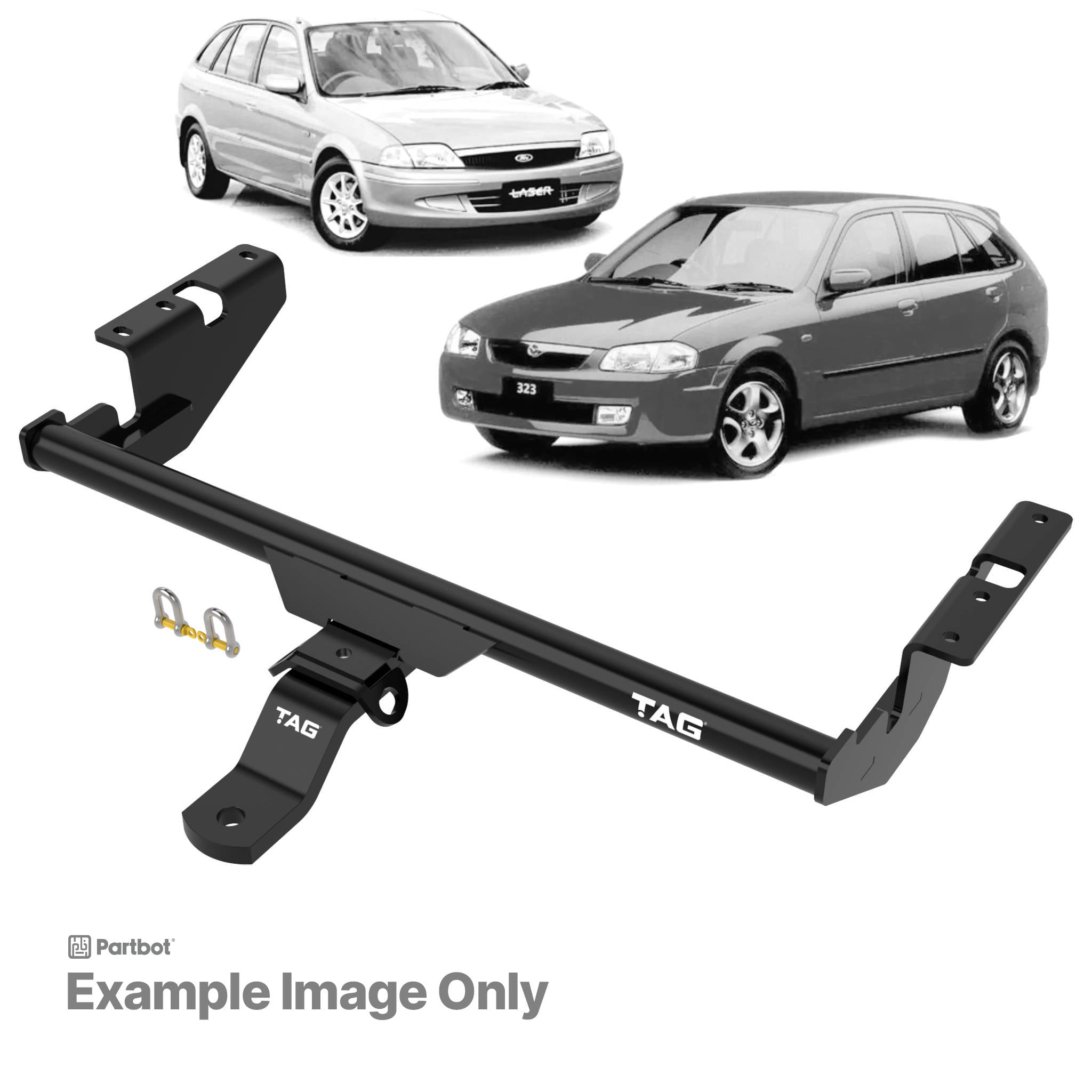 TAG Standard Duty Towbar for Mazda 323 Protegé (05/1998 - 05/2004), 323 Astina (01/2001 - 05/2004), 323 (09/1998 - 2003), Ford Laser (02/1999 - 09/