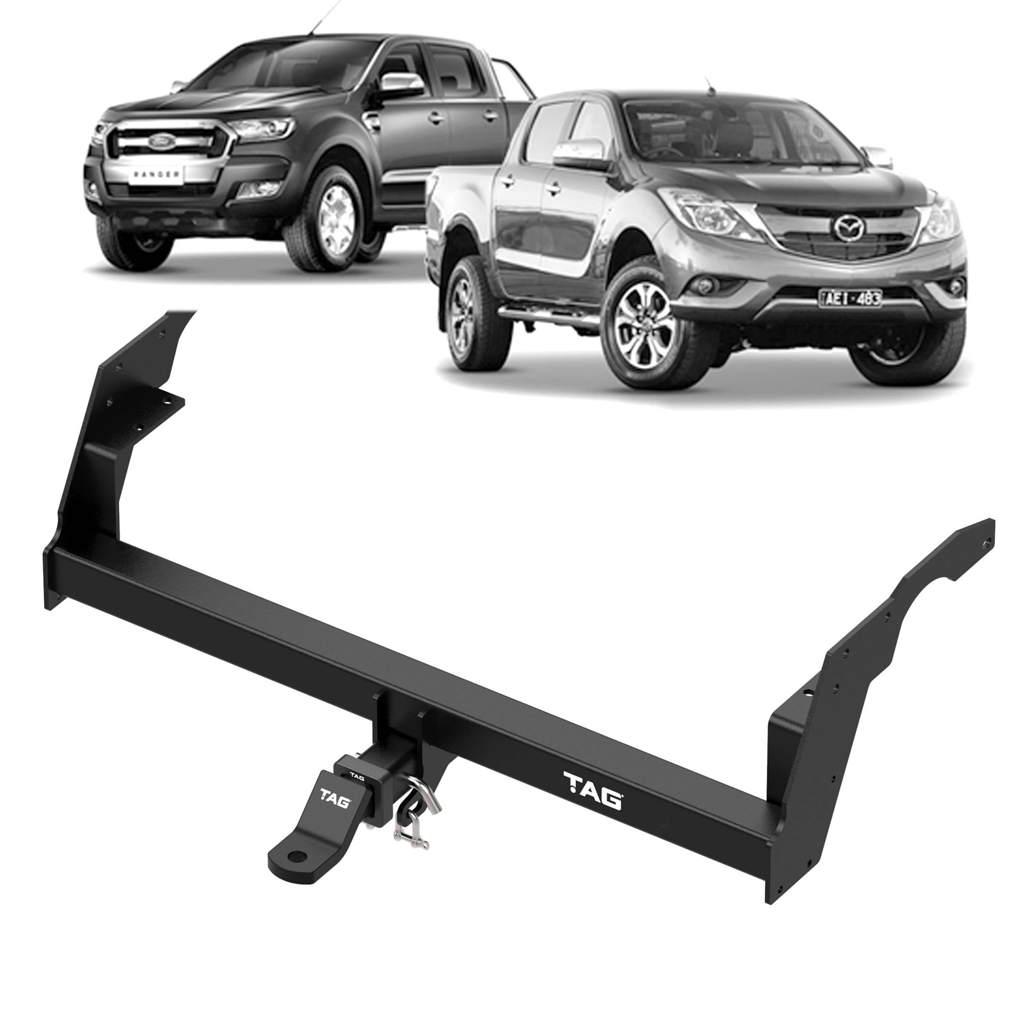 TAG Heavy Duty Towbar for Ford Ranger (09/2011 - 05/2022), Mazda BT-50 (09/2006 - 10/2020) Styleside Tub Body Only